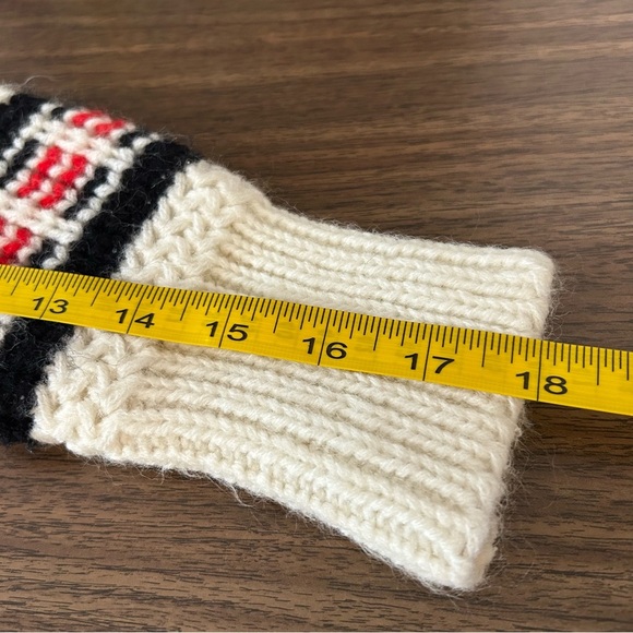 ❤️ Vintage Classic Curling Cream and Red Men's Zip-Up Sweater Size S-M - Picture 9 of 9